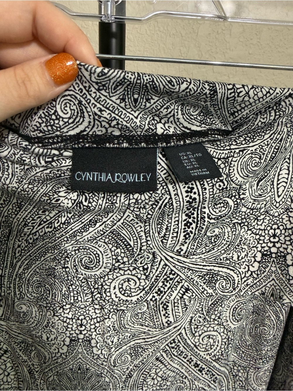 Cynthia Rowley Gray Paisley Fold-Over Waist Maxi Skirt - Picture 3 of 9